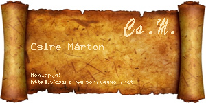 Csire Márton névjegykártya