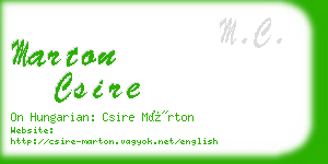 marton csire business card